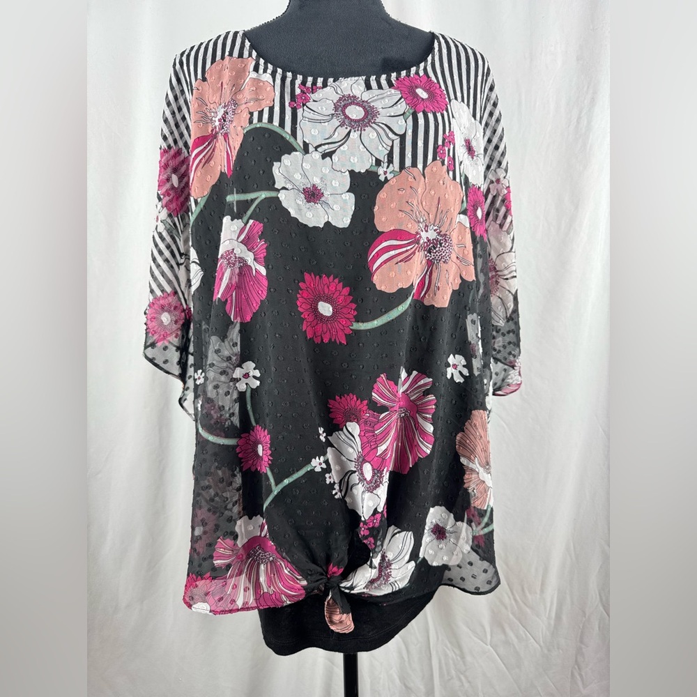 ALYX Plus Size Floral Fully Lined Blouse
